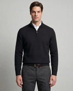 Sweater Perry Ellis Half Zip SW00071P - Negro - Modelo frente medio