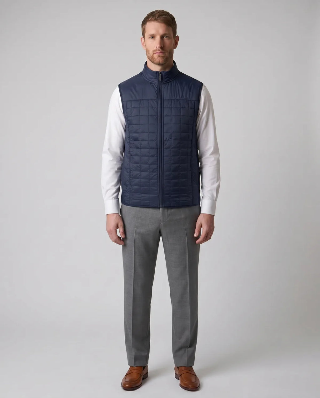 Chaleco Perry Ellis SW00094 - Azul Oscuro - Modelo cuerpo completo