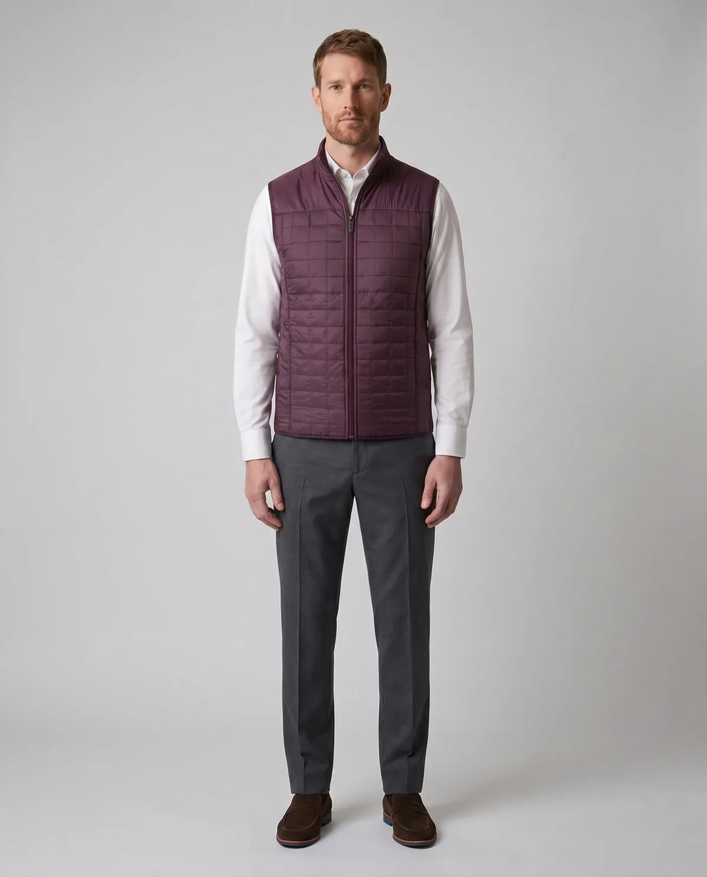 Chaleco Perry Ellis SW00094 - Vino - Modelo cuerpo completo