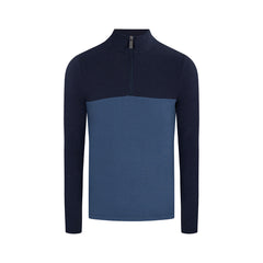 Sweater con cremallera en color azul de Perry Ellis SW00095013