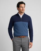 Sweater Perry Ellis Half Zip SW00095 - Azul Oscuro - Modelo frente medio