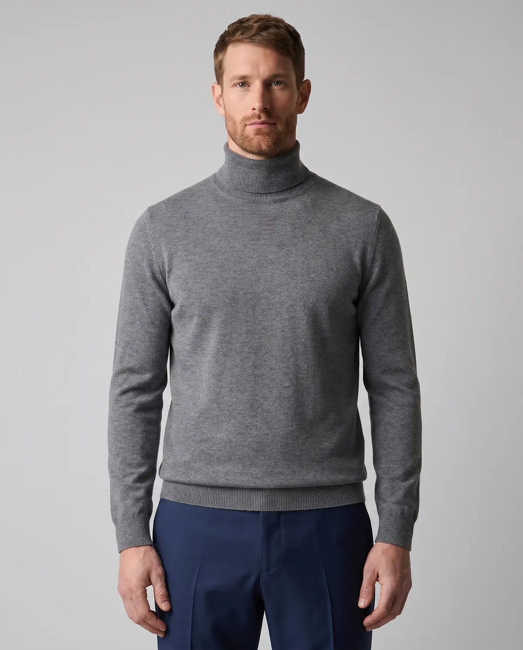 Sweater Perry Ellis Turtle Neck SW00097 - gris-4 - Modelo frente medio