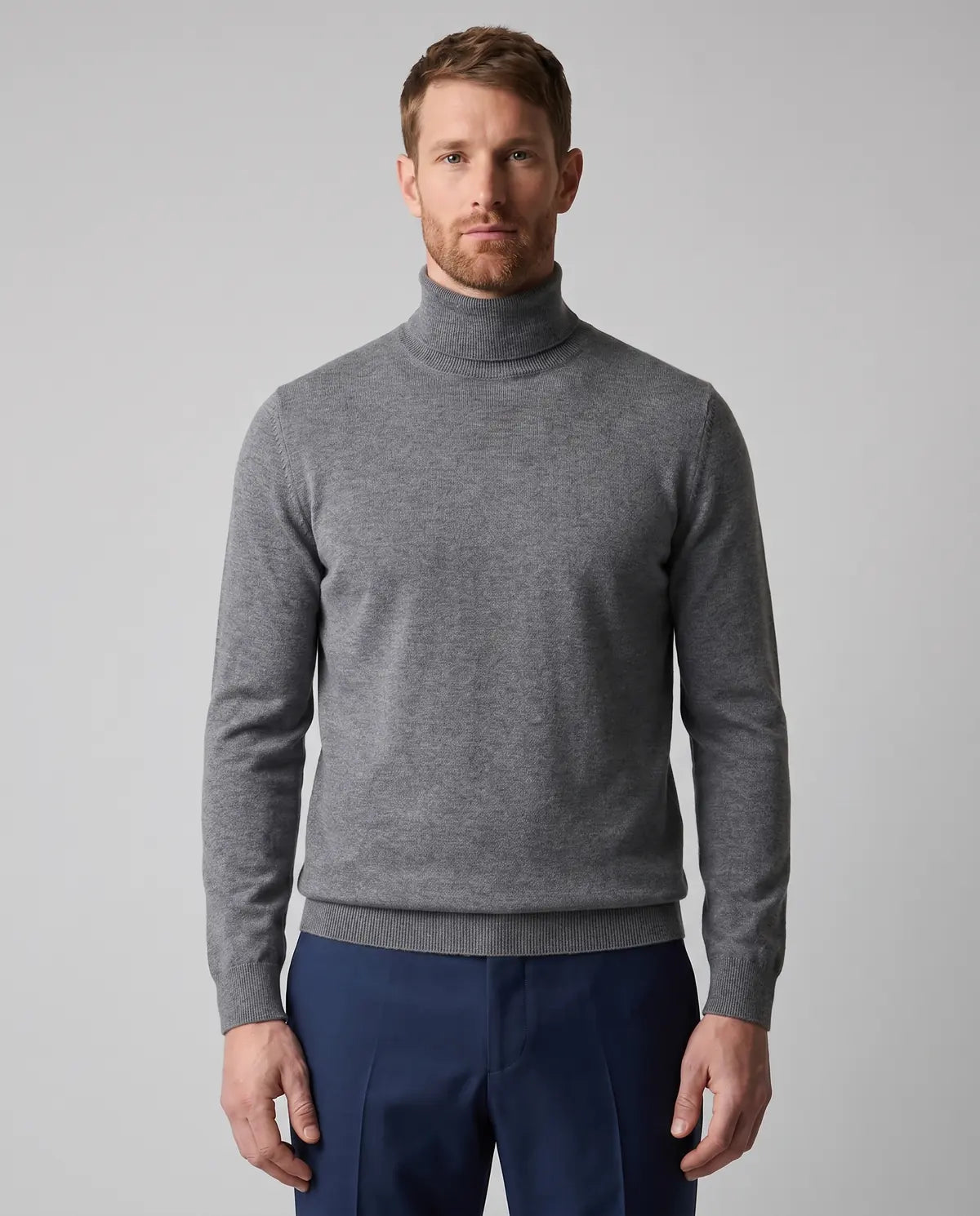 Sweater Perry Ellis Turtle Neck SW00097 - gris-4 - Modelo frente medio