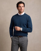 Sweater Perry Ellis Crew Neck SW00098 - Azul Oscuro - Modelo frente medio