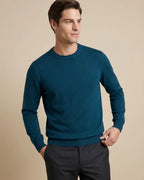 Sweater Perry Ellis Crew Neck SW00098 - Azul Oscuro - Modelo plano americano lookbook
