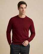 Sweater Perry Ellis Crew Neck SW00098 - Rojo - Modelo plano americano lookbook
