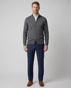 Sweater Perry Ellis Cremallera SW00100 - Gris Claro - Modelo cuerpo completo