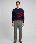 Sweater Perry Ellis Crew Neck SW00103 - Azul Oscuro - Modelo cuerpo completo