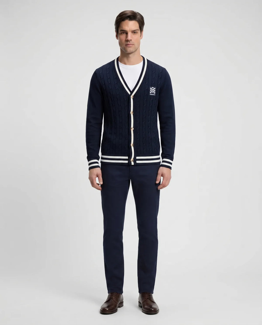 Sweater Perry Ellis Abierto - Azul Oscuro - Modelo 2