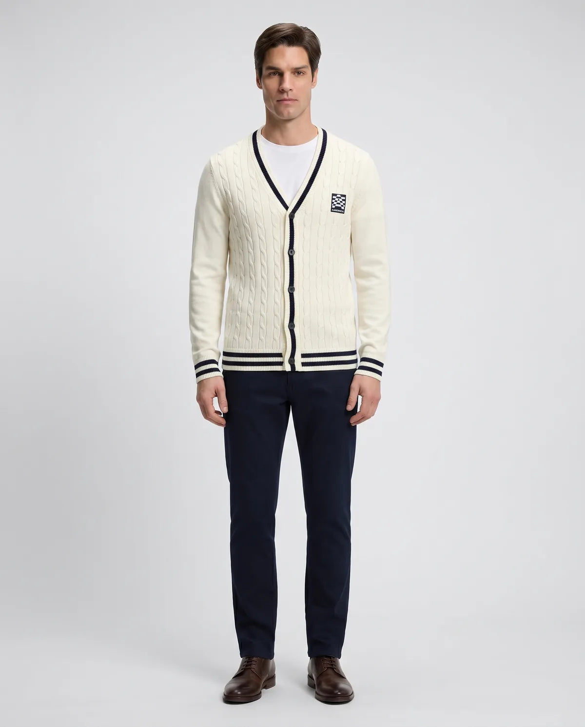 Sweater Perry Ellis Abierto - Blanco - Modelo 2