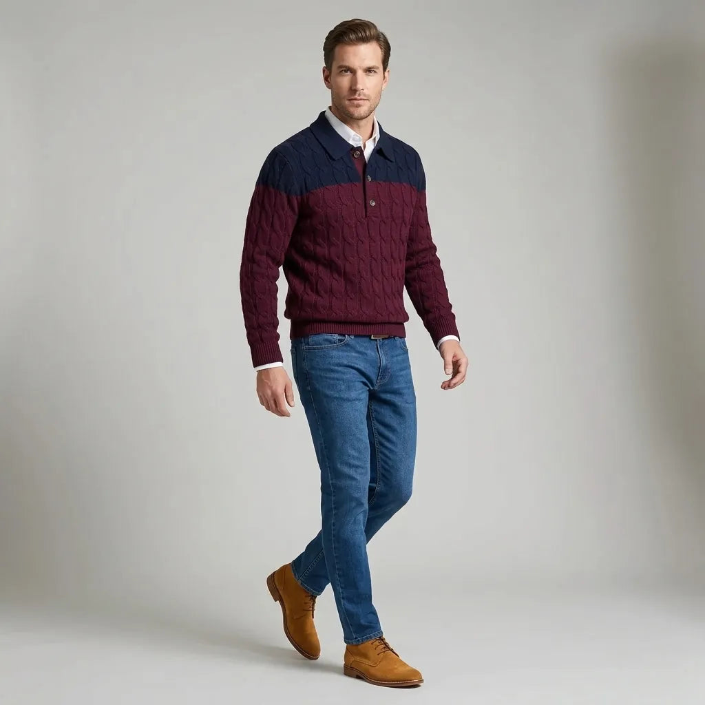 Sweater Perry Ellis Polo Vinotinto SW00132