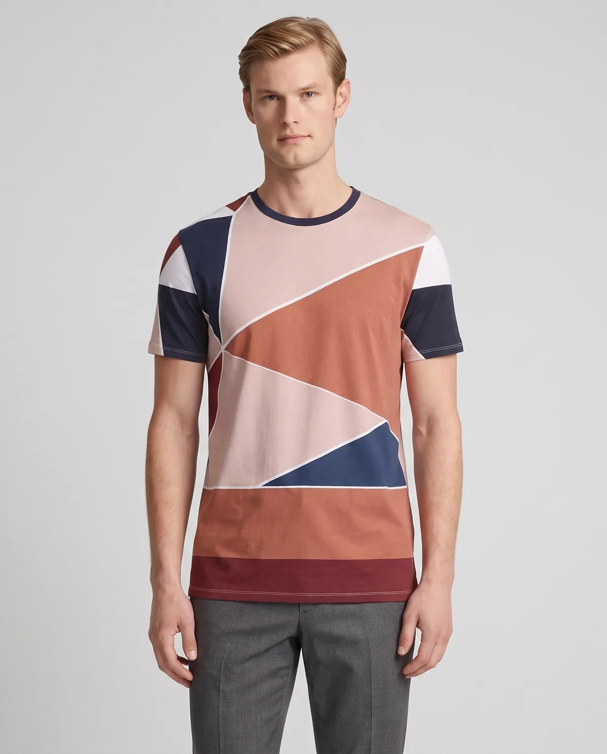 T-Shirt Perry Ellis TS00016 - Multicolor - Modelo plano americano lookbook Imagen principal del producto