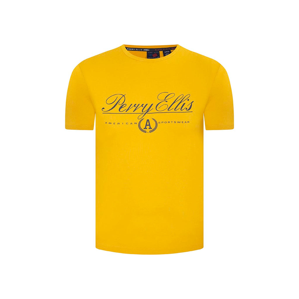 T-Shirt Perry Ellis TS00020 - Amarillo - Frente ghost mannequin
