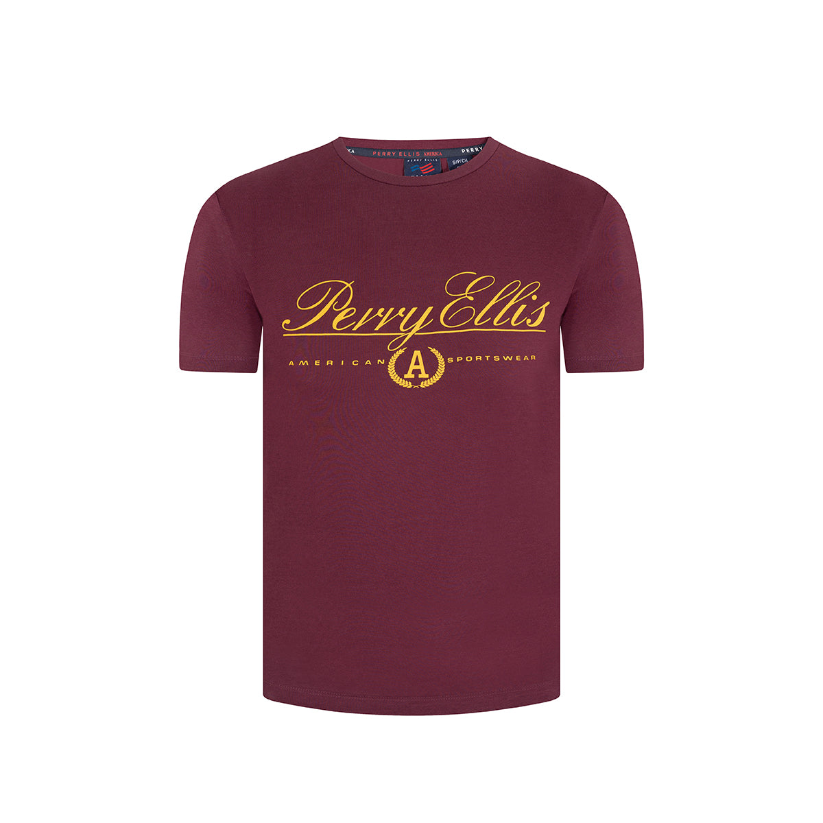 T-Shirt Perry Ellis TS00020 - Vinotinto - Frente ghost mannequin