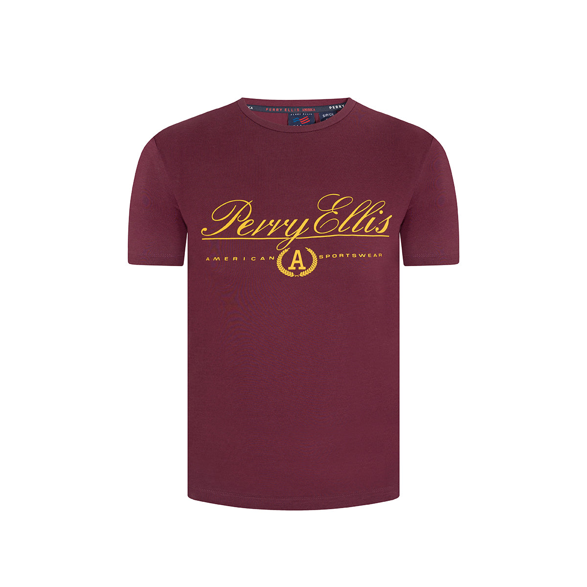 Camiseta vinotinto con diseño de Perry Ellis TS00020151