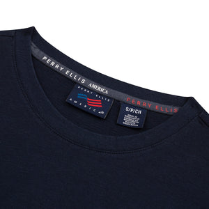 Camiseta manga larga color azul de Perry Ellis TS00021013