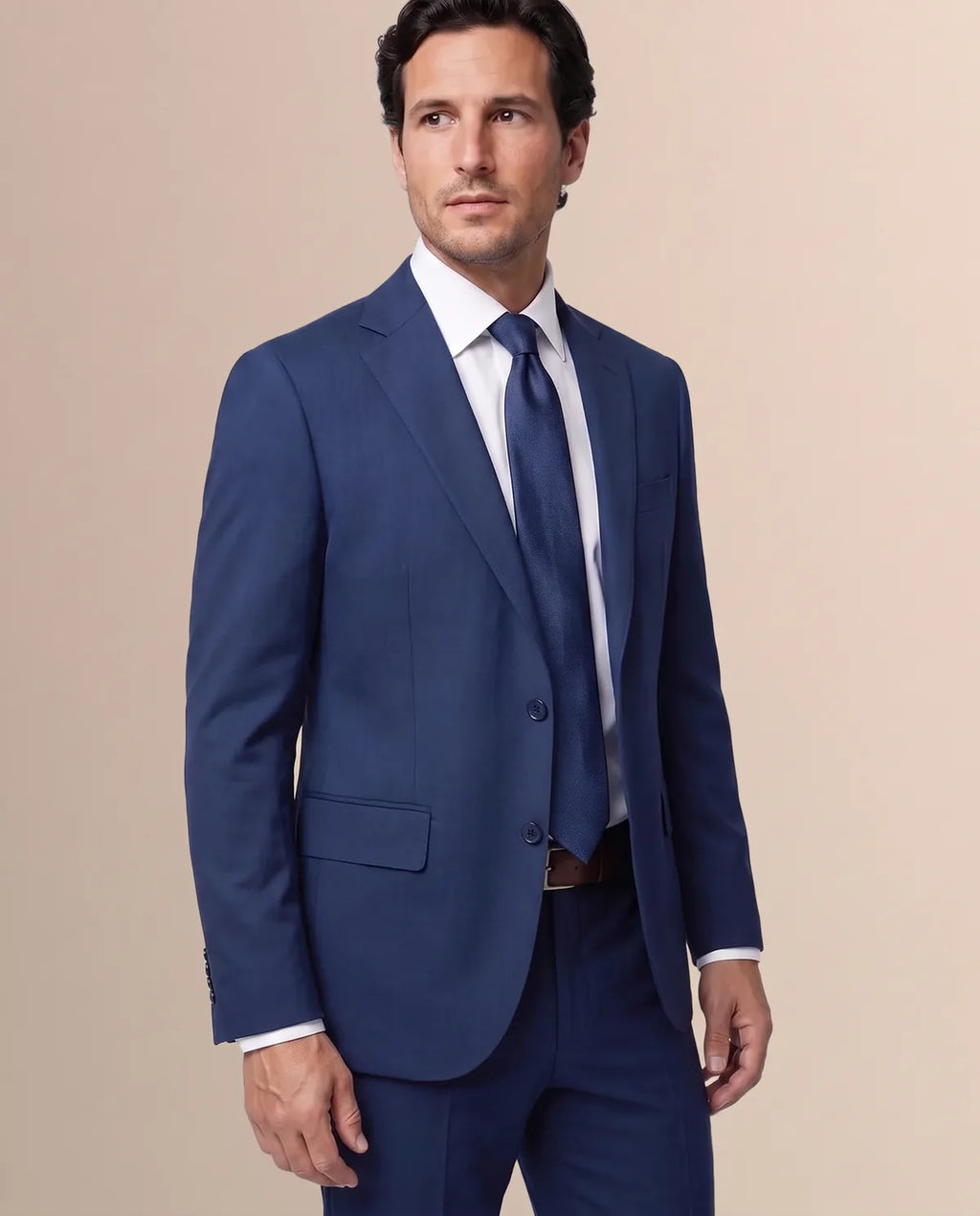 Vestido Slim Fit Brooks Brothers VE00000C-BB - Azul Medio - Modelo cuerpo completo