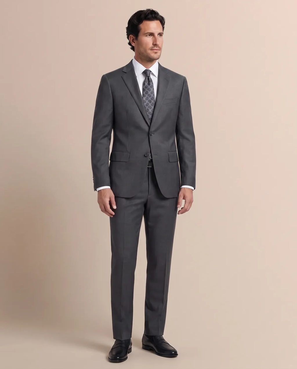 Vestido Slim Fit Brooks Brothers VE00000C-BB - gris-4 - Modelo cuerpo completo