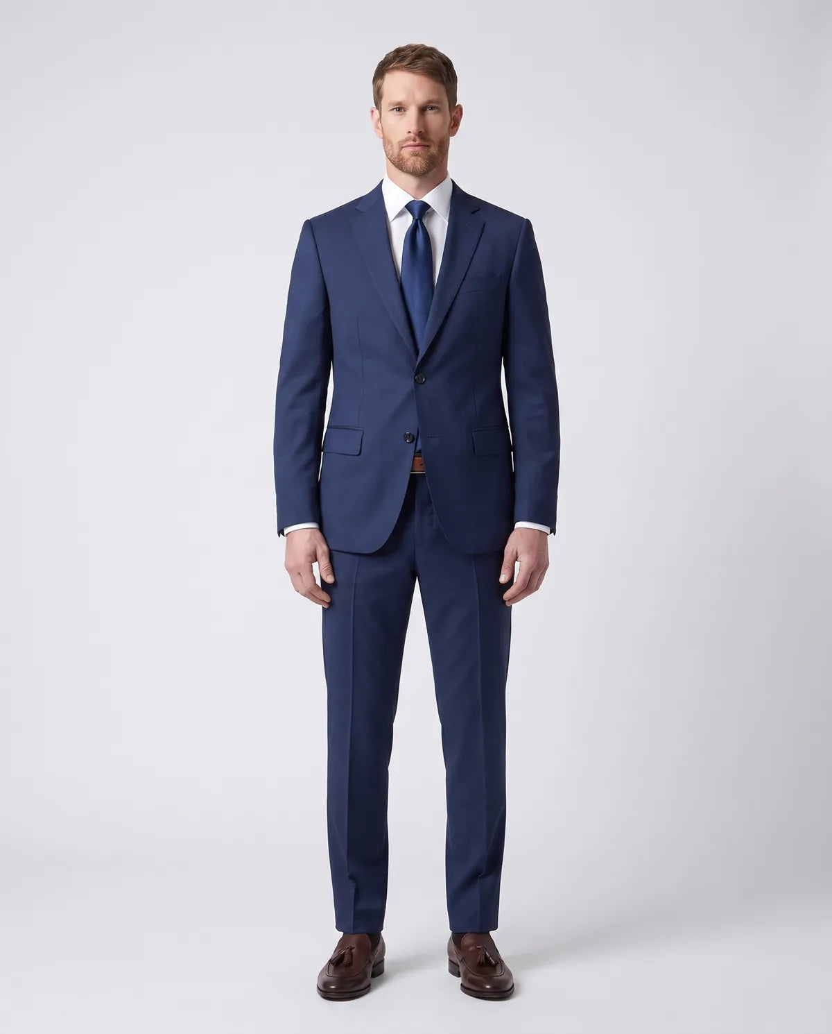 Vestido Classic Fit Brooks Brothers VE00000B-BB - Azul Medio - Modelo cuerpo completo