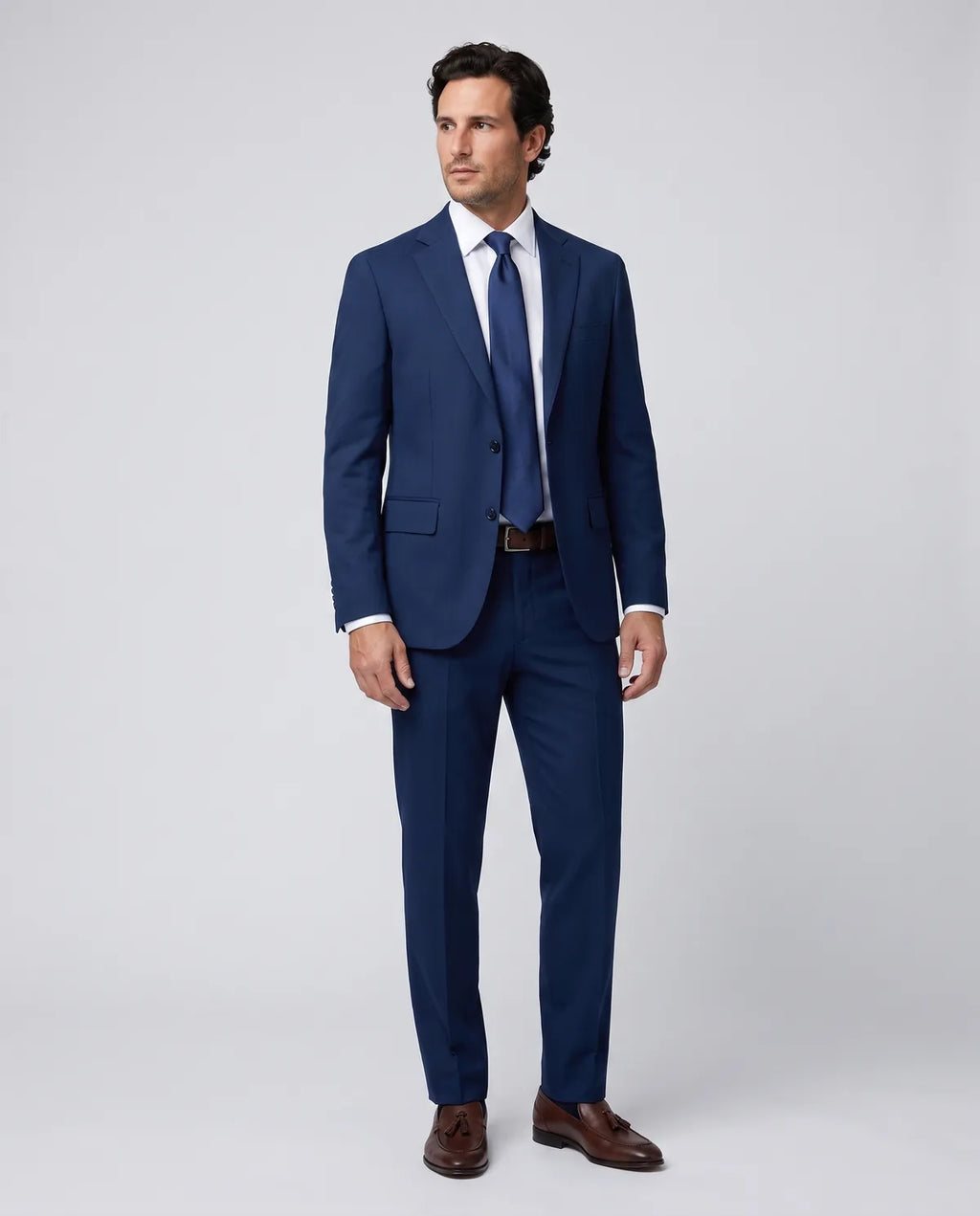 Vestido Slim Fit Brooks Brothers VE00000C-BB - Azul Medio - Modelo cuerpo completo