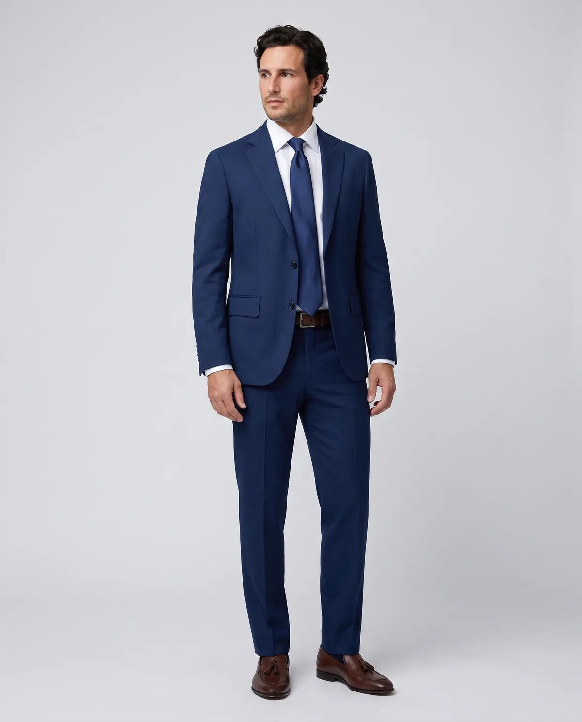 Vestido Slim Fit Brooks Brothers VE00000C-BB - Azul Medio - Modelo cuerpo completo