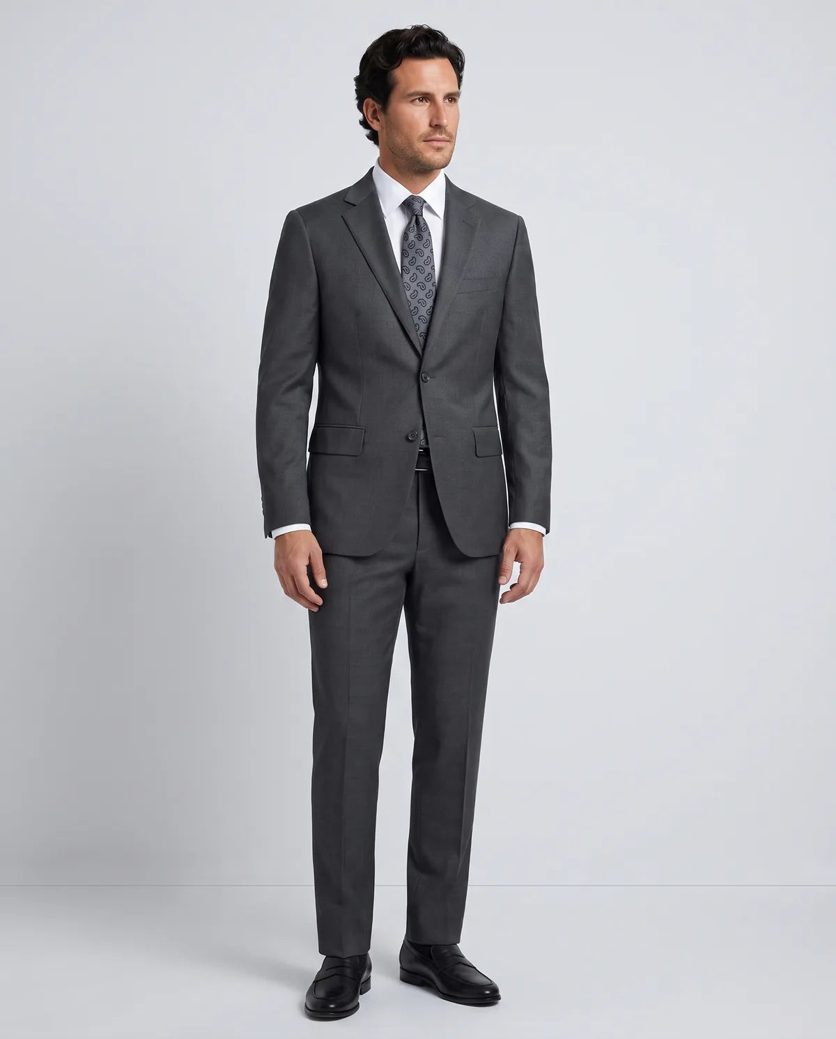 Vestido Slim Fit Brooks Brothers VE00000C-BB - gris-4 - Modelo cuerpo completo