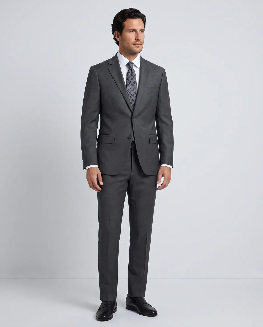 Vestido Slim Fit Brooks Brothers VE00000C-BB - gris-4 - Modelo cuerpo completo