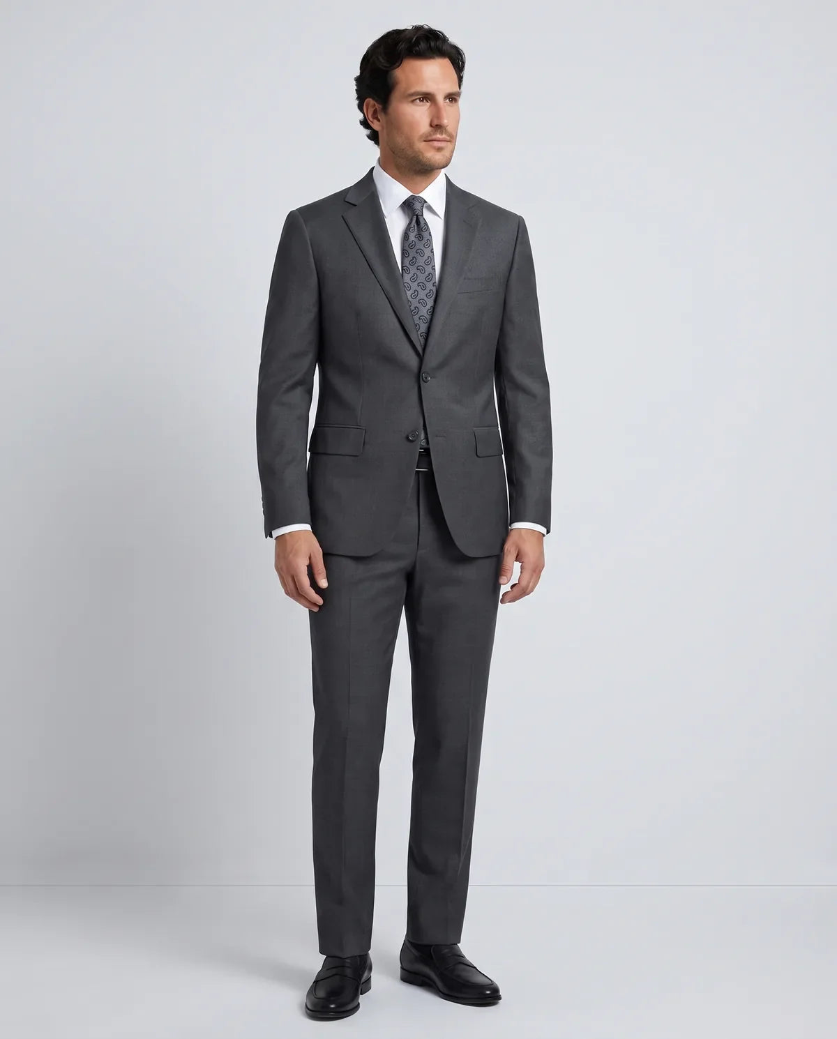 Vestido Slim Fit Brooks Brothers VE00000C-BB - gris-4 - Modelo cuerpo completo