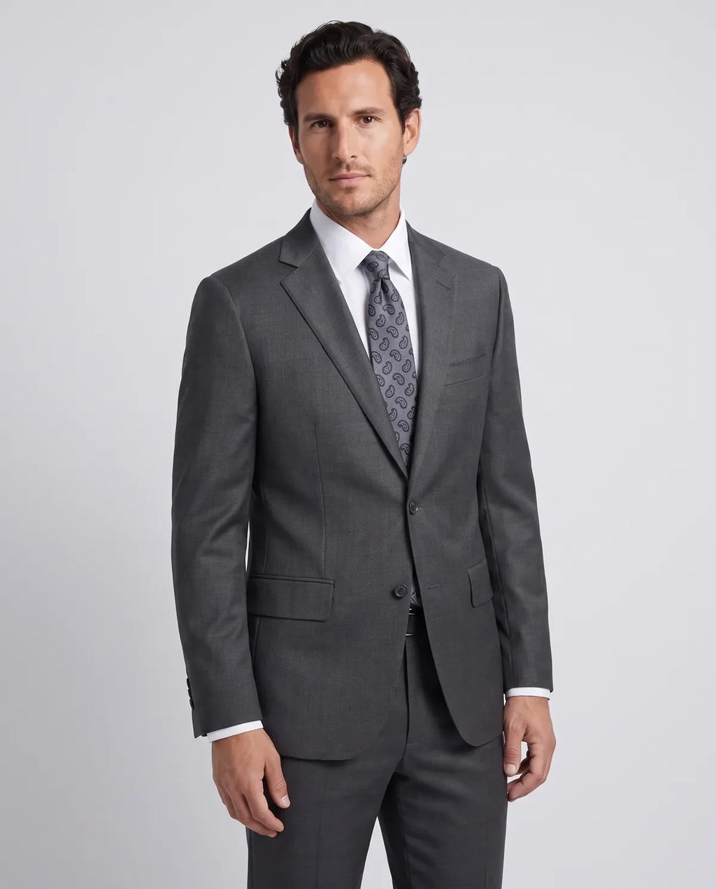 Vestido Slim Fit Brooks Brothers VE00000C-BB - gris-4 - Modelo cuerpo completo