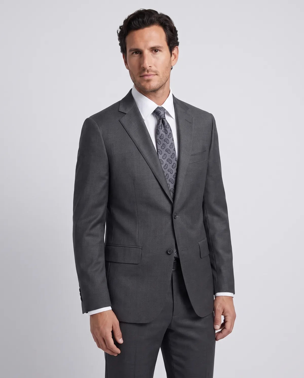 Vestido Slim Fit Brooks Brothers VE00000C-BB - gris-4 - Modelo cuerpo completo