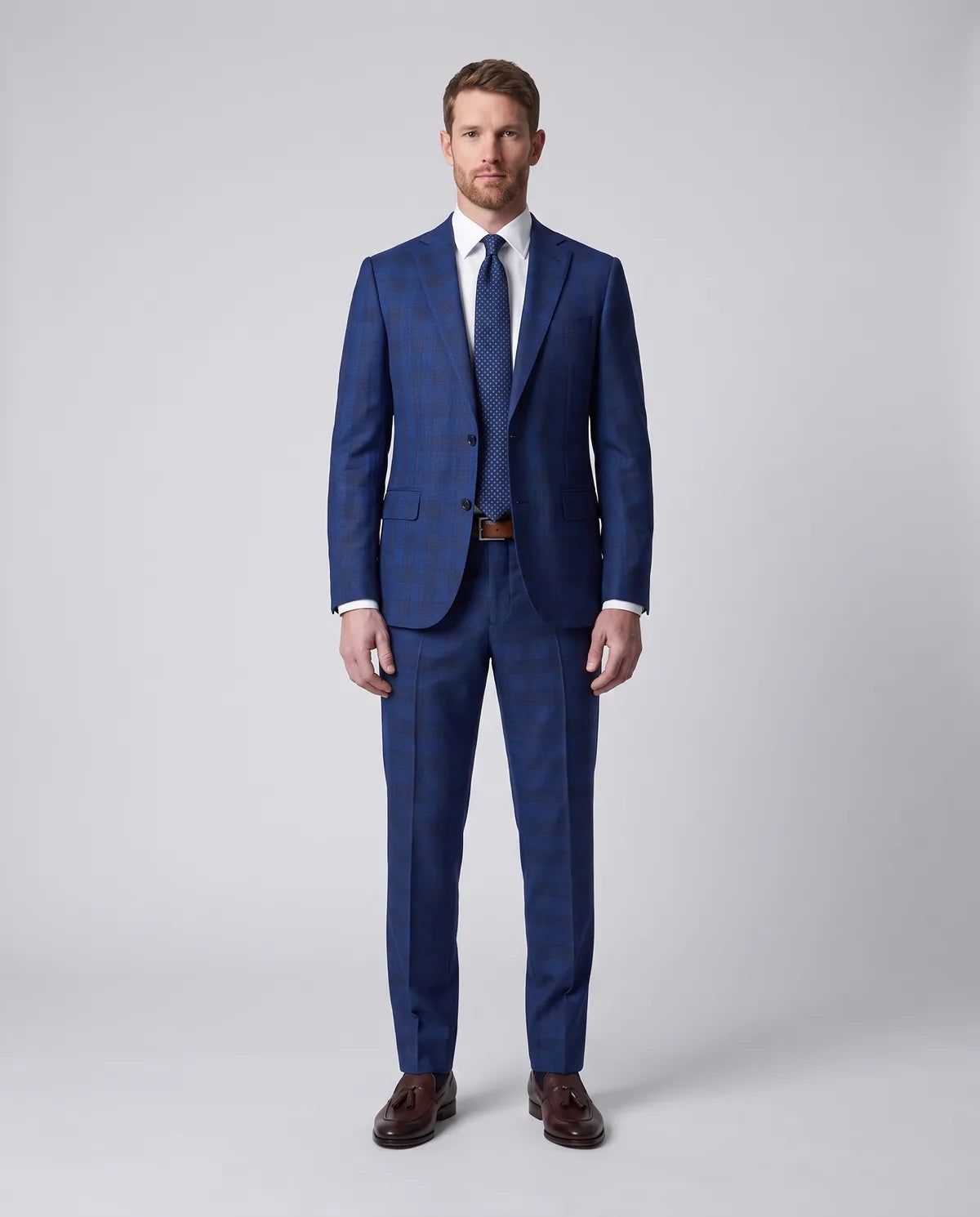 Vestido Classic Fit Brooks Brothers VE04247 - Azul Rey - Modelo cuerpo completo