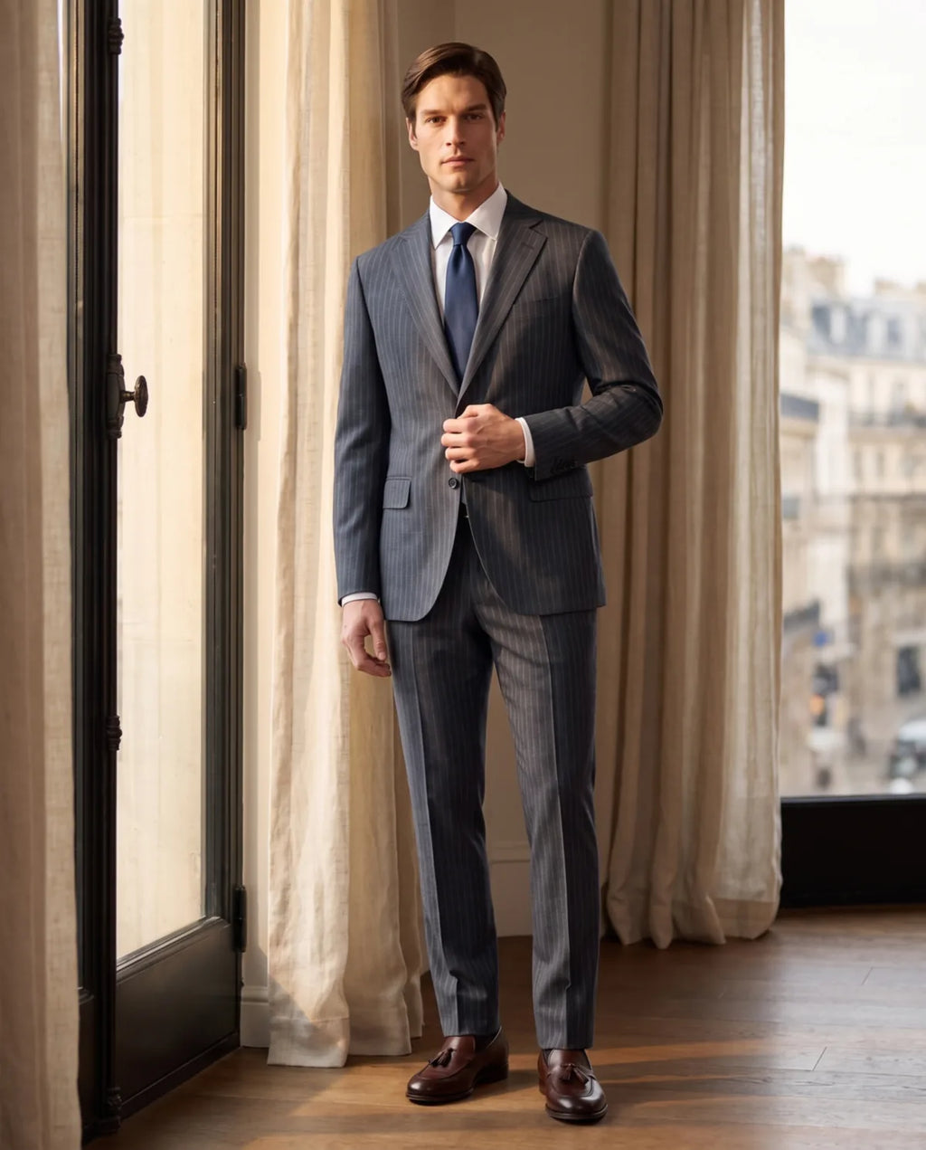 Vestido Classic Fit Austin Reed VE04250 - gris-4 - Lifestyle luxury