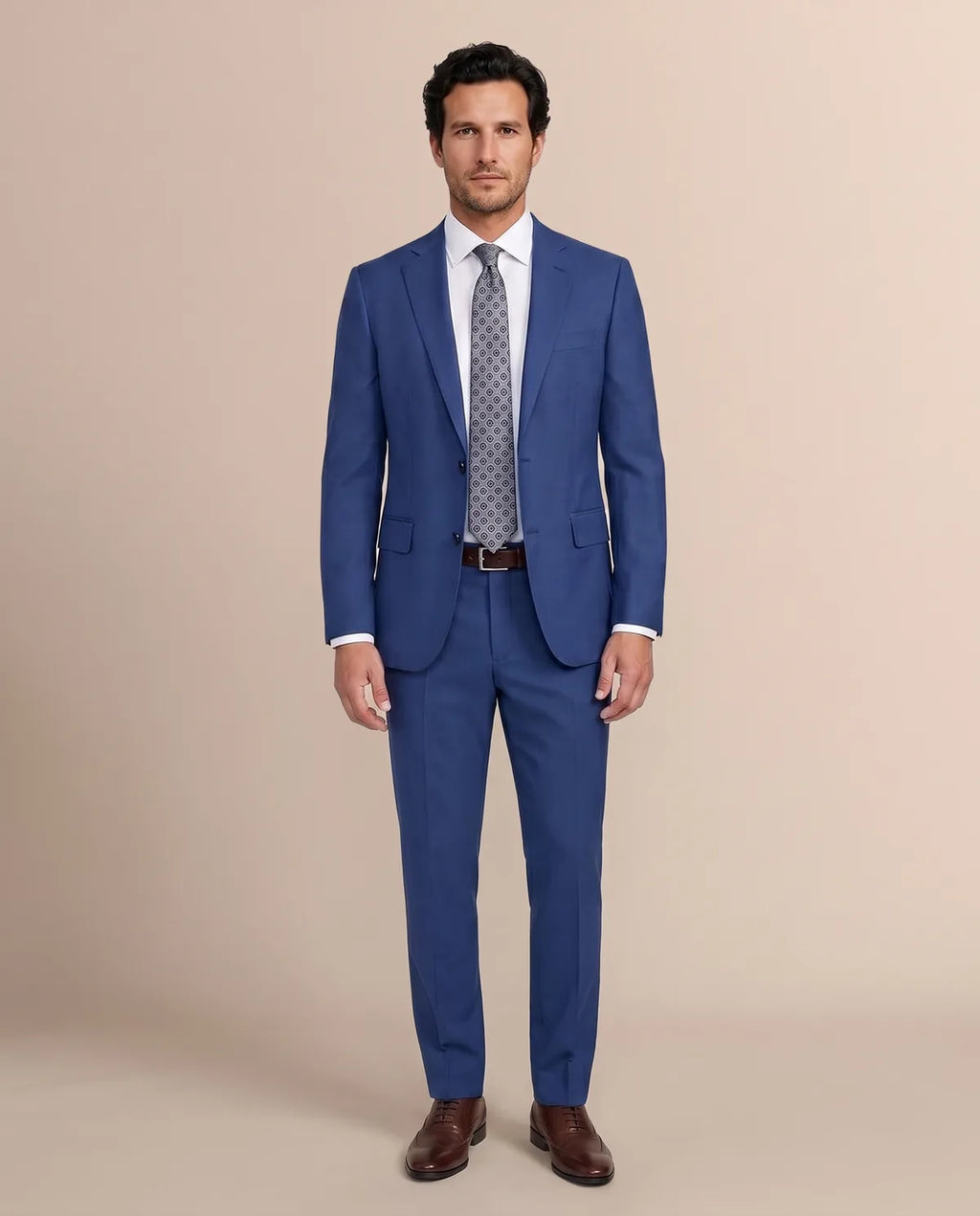 Vestido Classic Fit Azul Medio Brooks Brothers VE04253 - Azul Medio - Modelo cuerpo completo