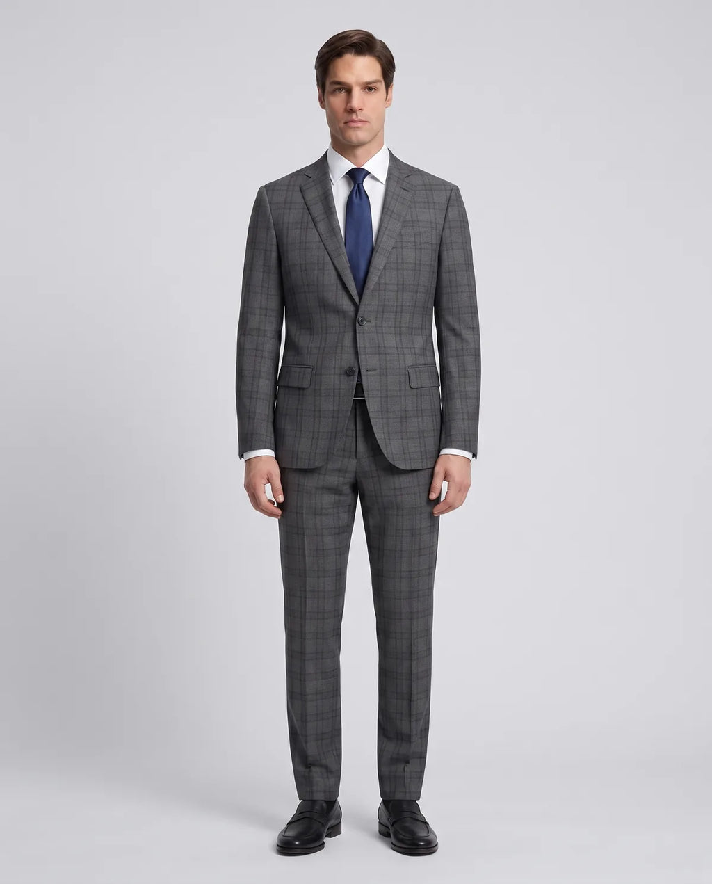Vestido Classic Fit Austin Reed VE04260 - gris-4 - Modelo cuerpo completo
