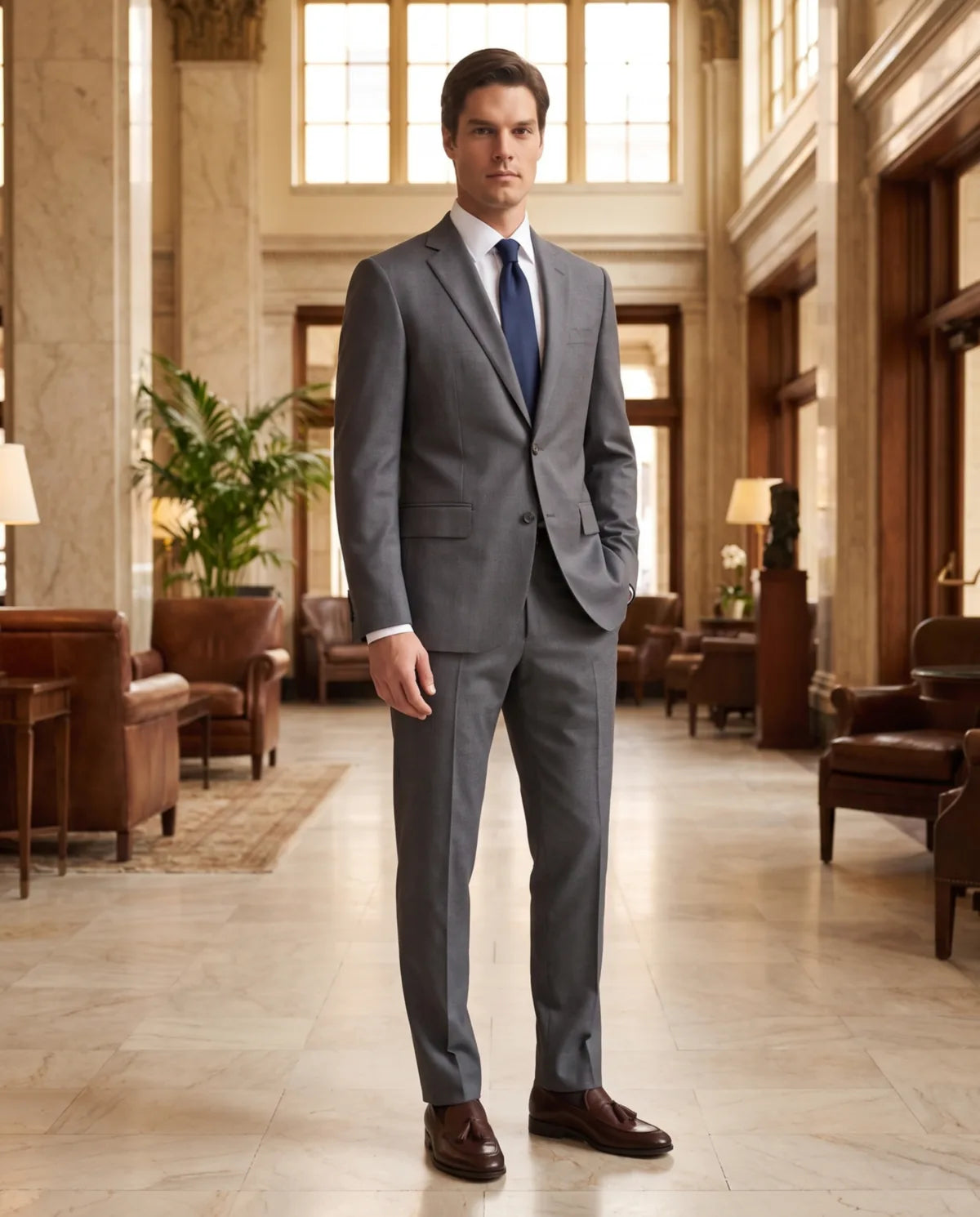 Vestido Classic Fit Gris Oscuro Brooks Brothers VE04282 - Gris Oscuro - Lifestyle luxury Imagen principal del producto