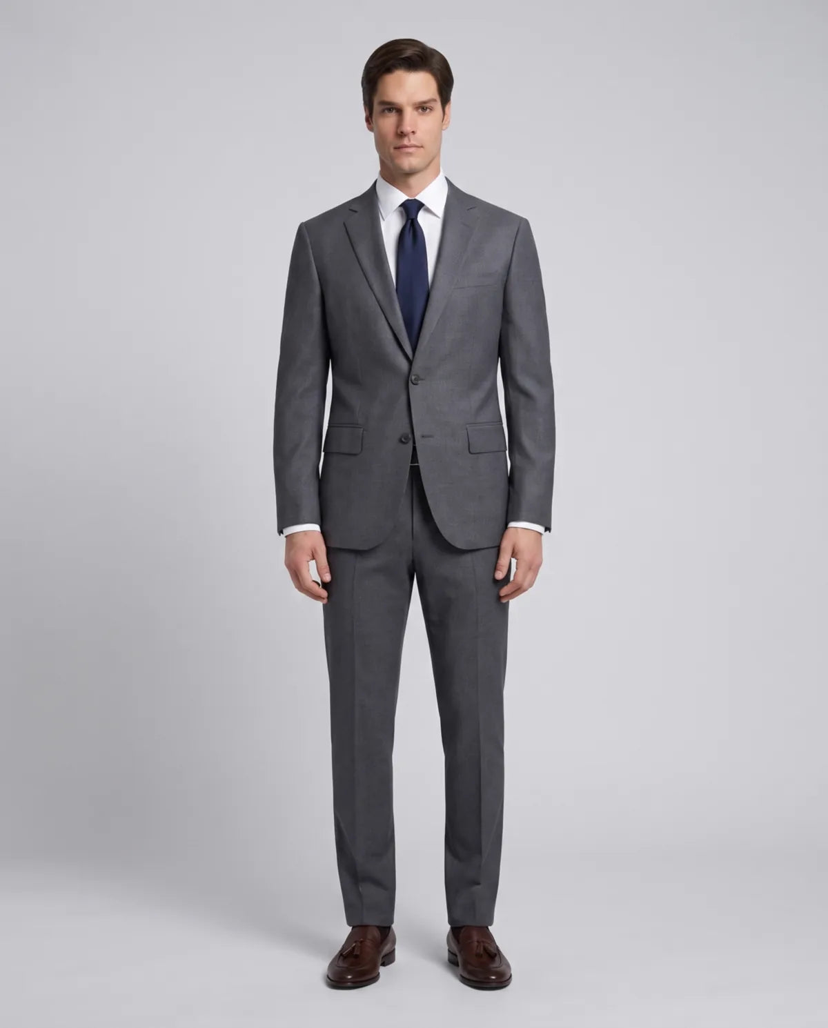 Vestido Classic Fit Gris Oscuro Brooks Brothers VE04282 - Gris Oscuro - Modelo cuerpo completo traje a rayas