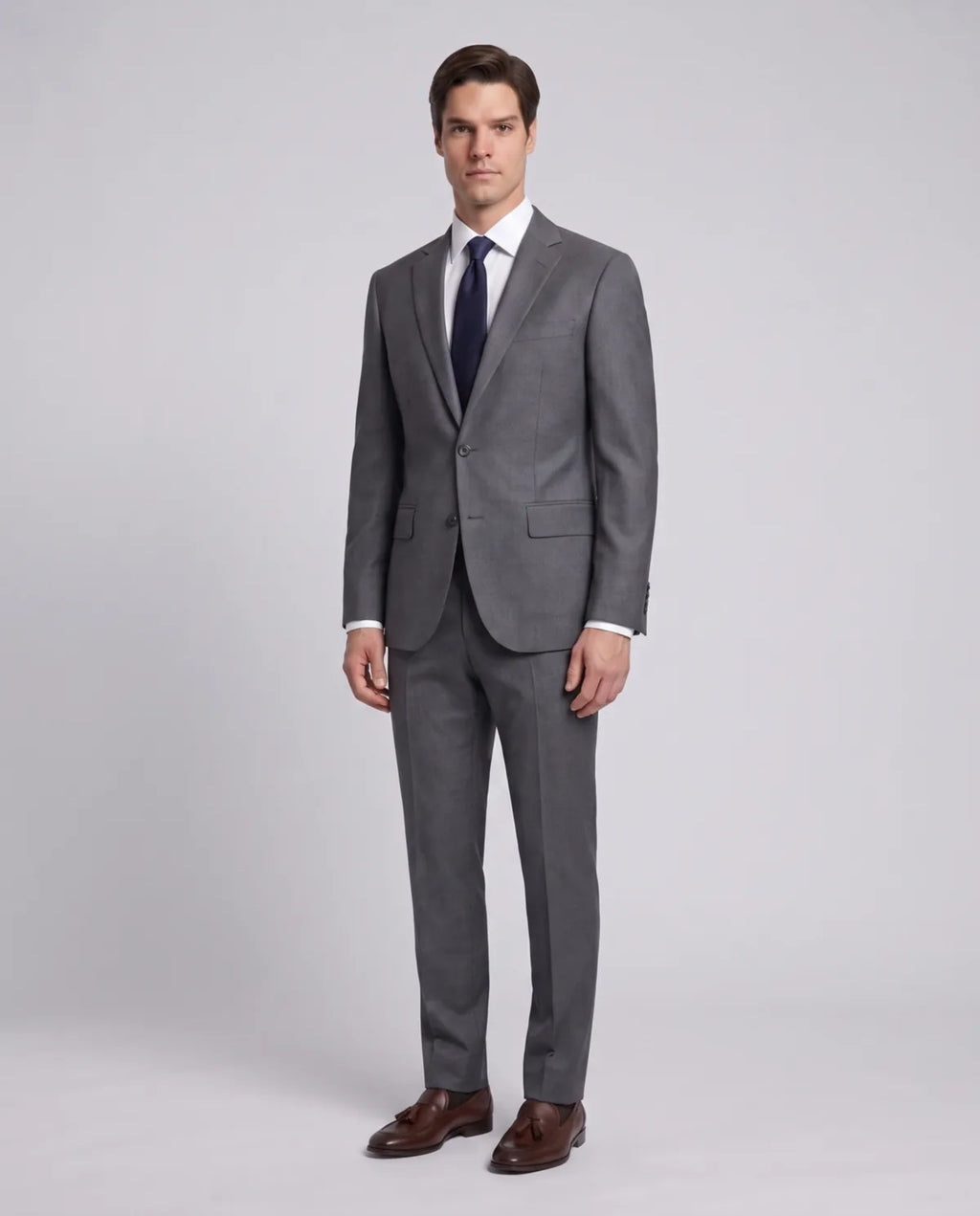 Vestido Classic Fit Gris Oscuro Brooks Brothers VE04282 - Gris Oscuro - Modelo cuerpo completo