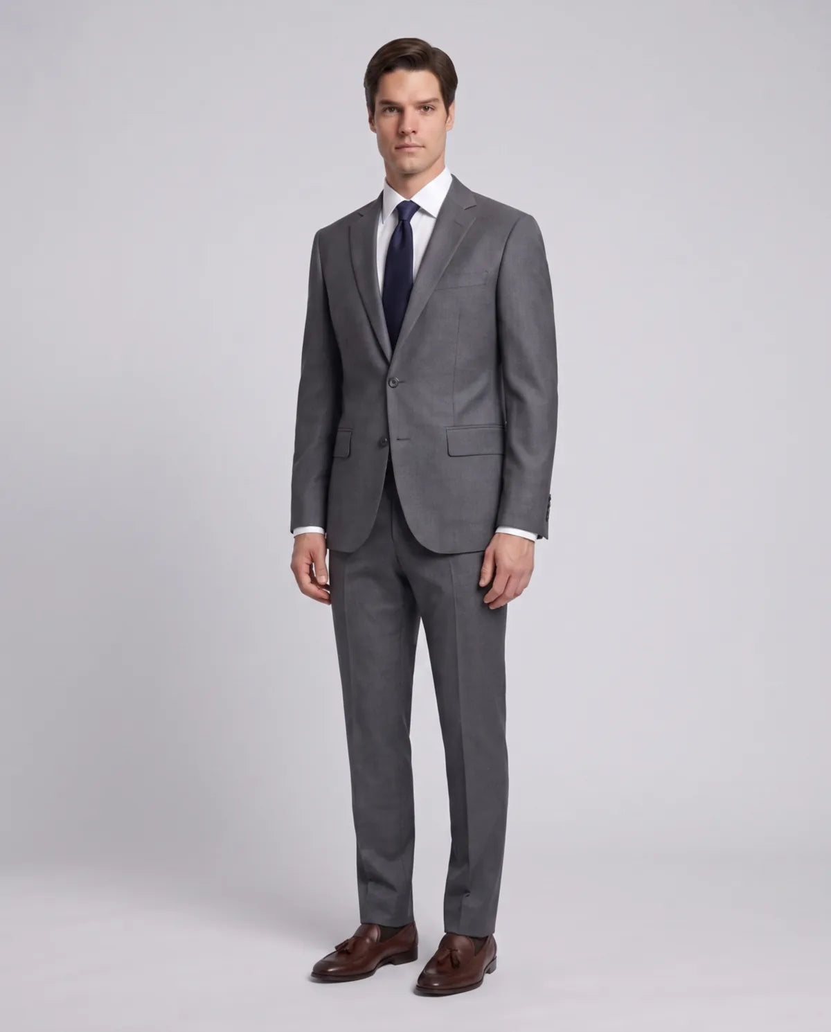 Vestido Classic Fit Gris Oscuro Brooks Brothers VE04282 - Gris Oscuro - Modelo cuerpo completo