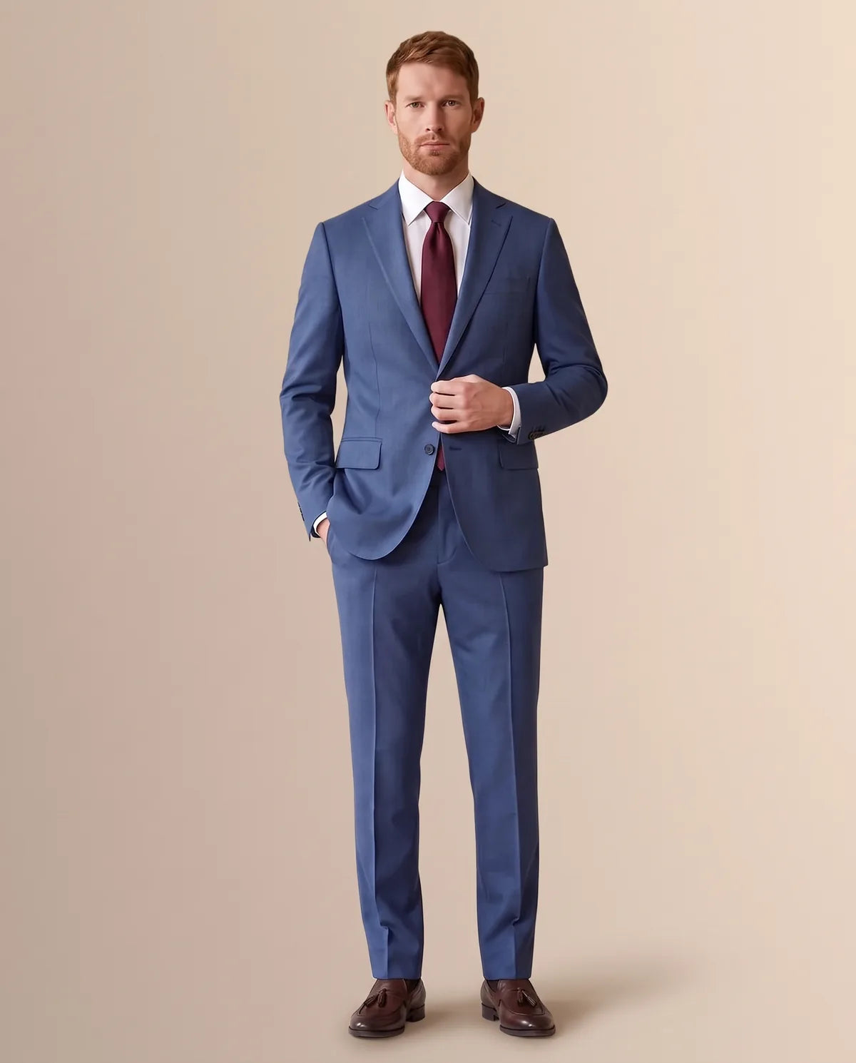 Vestido Classic Fit Brooks Brothers VE04283 - Azul Medio - Modelo cuerpo completo