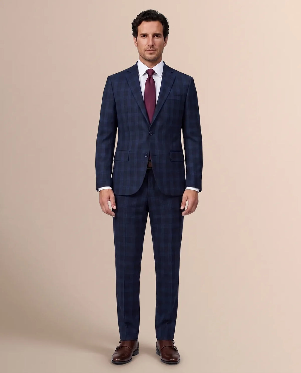 Vestido Classic Fit Azul Oscuro Lana 100% Brooks Brothers VE04284 - (único) - Modelo cuerpo completo