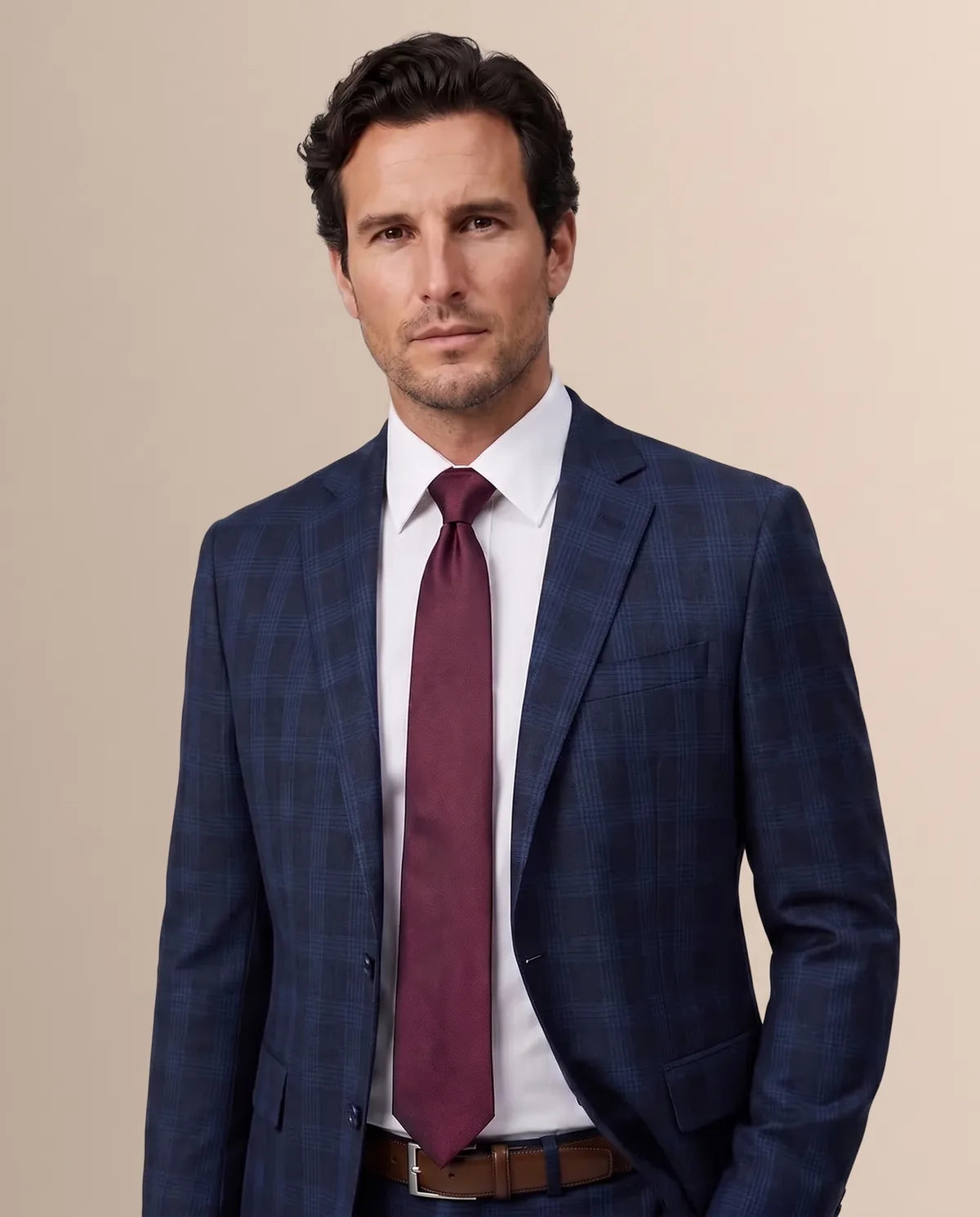Vestido Classic Fit Azul Oscuro Lana 100% Brooks Brothers VE04284 - (único) - Modelo cuerpo completo