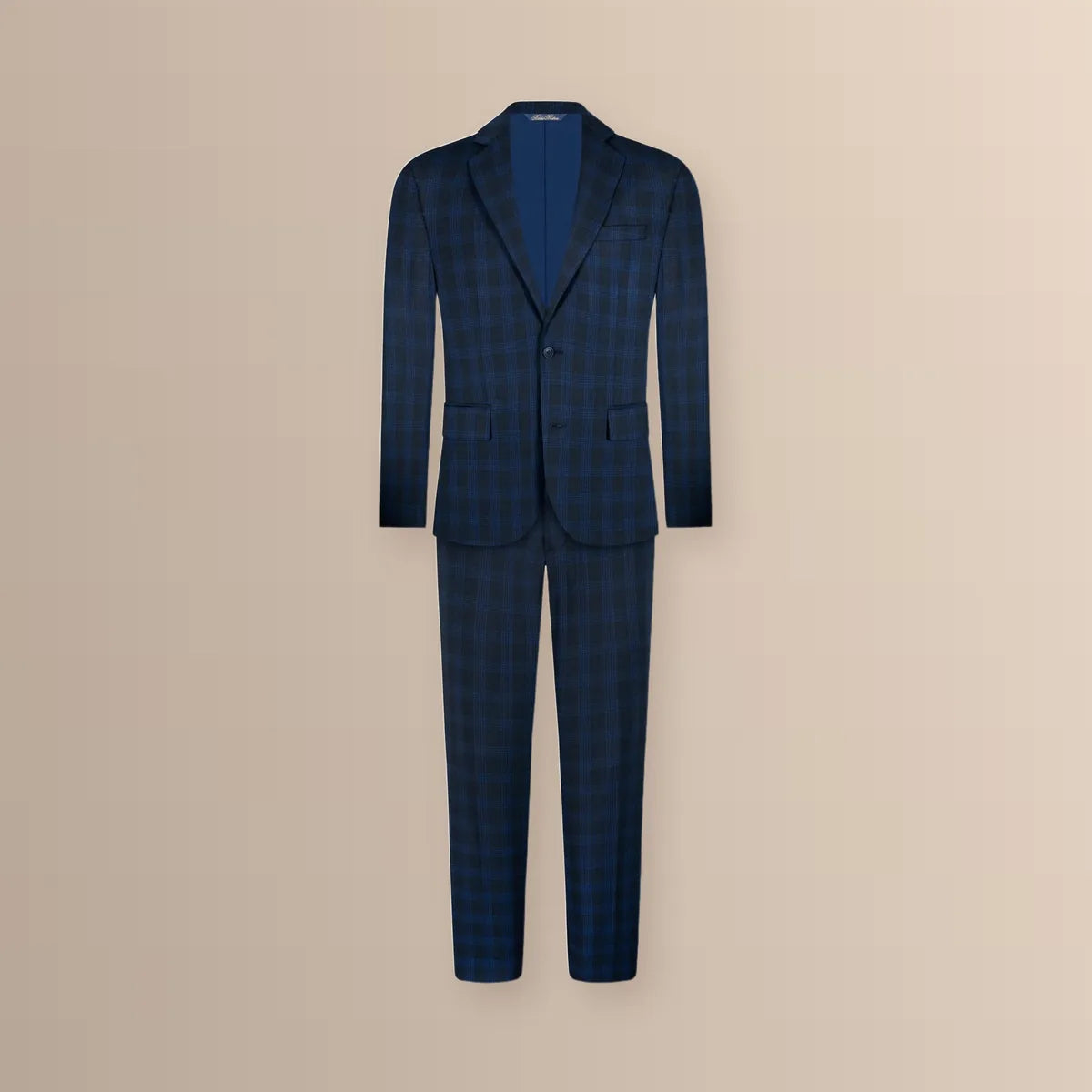 Vestido Classic Fit Azul Oscuro Lana 100% Brooks Brothers VE04284 - Ghost mannequin cuerpo completo