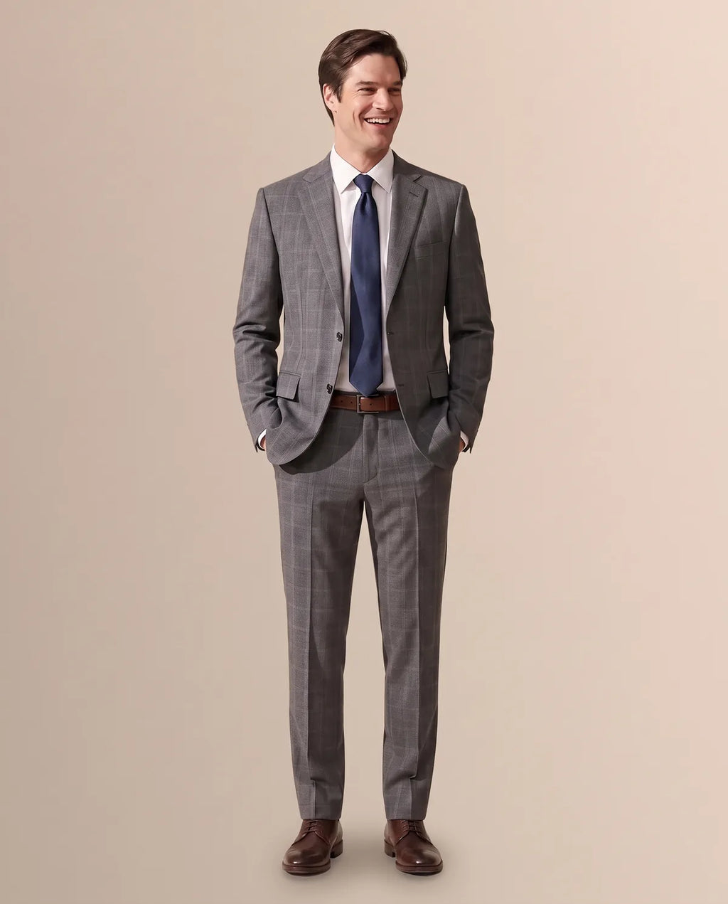 Vestido Classic Fit Gris Claro Lana 100% Brooks Brothers VE04286 - (único) - Lifestyle editorial
