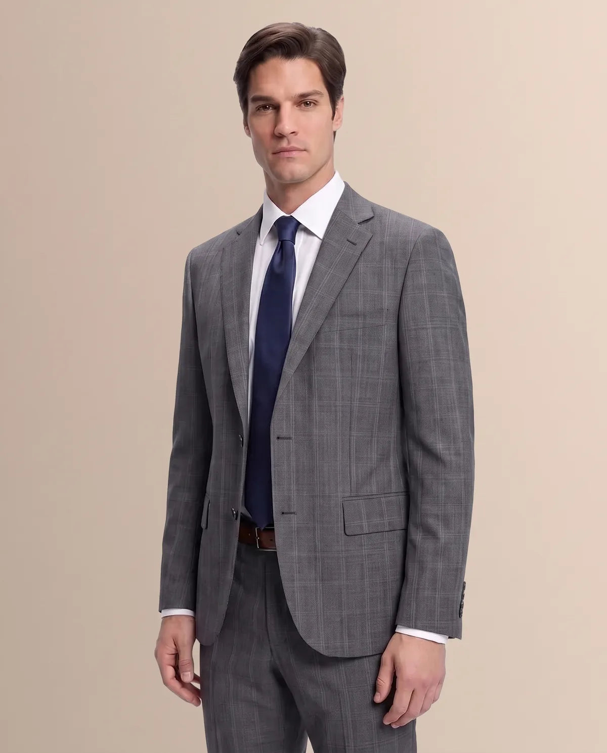 Vestido Classic Fit Gris Claro Lana 100% Brooks Brothers VE04286 - (único) - Modelo cuerpo completo