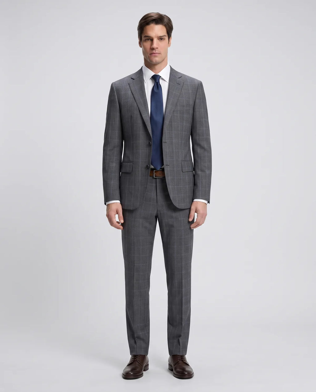 Vestido Classic Fit Gris Claro Lana 100% Brooks Brothers VE04286 - (único) - Modelo cuerpo completo