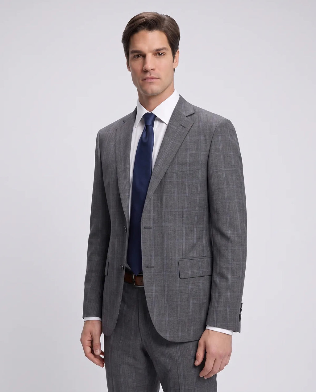 Vestido Classic Fit Gris Claro Lana 100% Brooks Brothers VE04286 - (único) - Modelo cuerpo completo