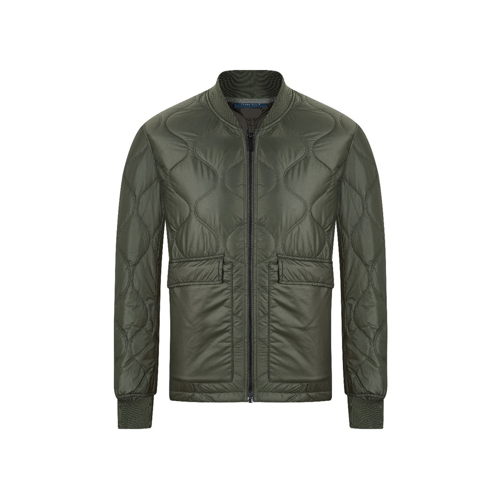 Chaqueta Quilted Perry Ellis CH00121 - Verde Oscuro - Frente ghost mannequin
