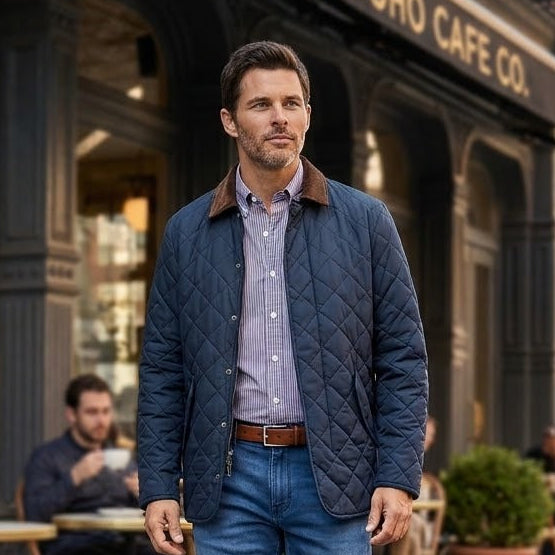 Chaqueta Acolchada (Diamond Liner) Brooks Brothers CH00131 - Azul Oscuro - Modelo lifestyle