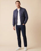 Chaqueta Quilted Perry Ellis CH00121 - Azul Oscuro - tres cuartos