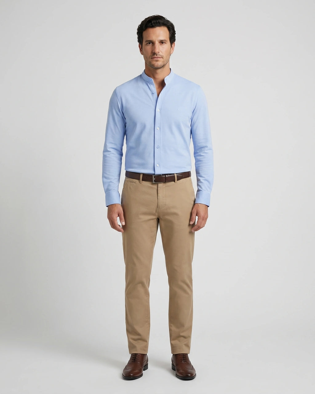 Camisa Sport Austin Reed CS00926 - Azul Claro - Modelo cuerpo completo